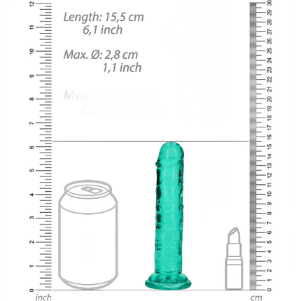 RealRock Dildo van 14,5 cm - Turquoise met zuignap