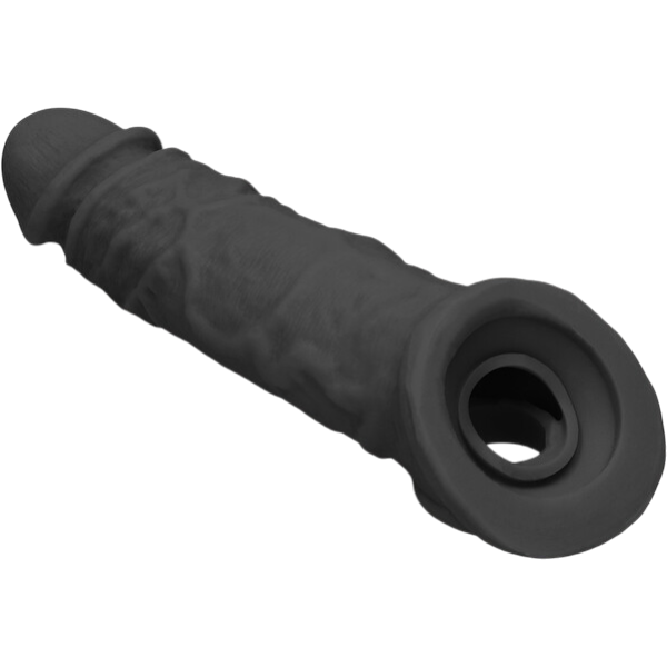 RealRock Penis Sheath | 20cm | Holle Peniskoker | Formaat Vergroter | Zwart