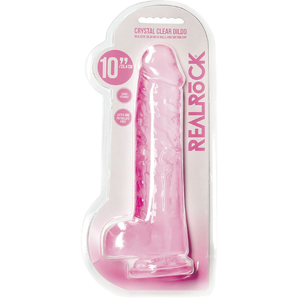 RealRock Dildo van 25,4 cm – Roze met ballen
