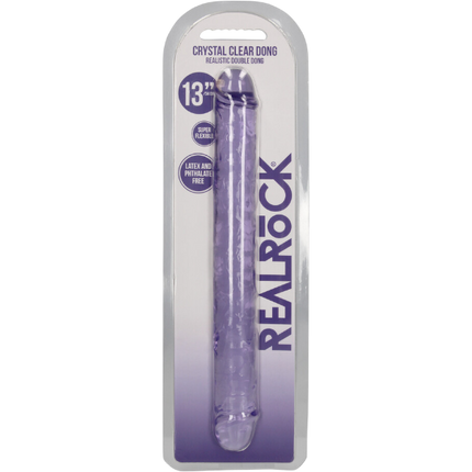 RealRock Double Dong van 34 cm – Paarse dubbele Dildo voor Twee
