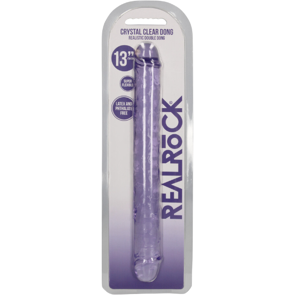 RealRock Double Dong van 34 cm – Paarse dubbele Dildo voor Twee