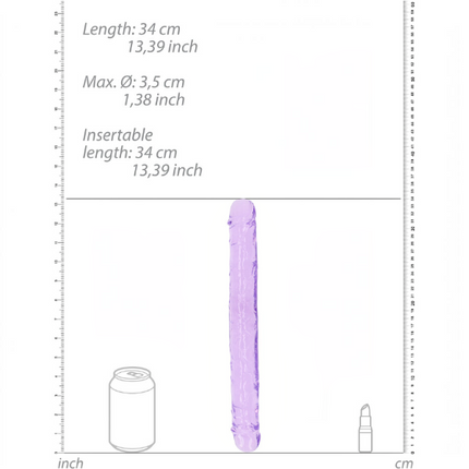 RealRock Double Dong van 34 cm – Paarse dubbele Dildo voor Twee