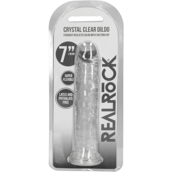 RealRock Dildo van 18 cm - Transparant met zuignap