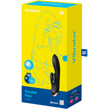 Satisfyer Double Flex Rabbit Vibrator Zwart – G-spot en Clitoris
