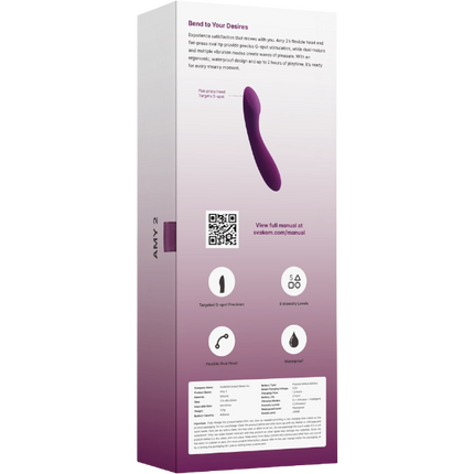 Svakom Amy 2 G-spot en Clitoris Vibrator Paars – Luchtdruk Rabbit