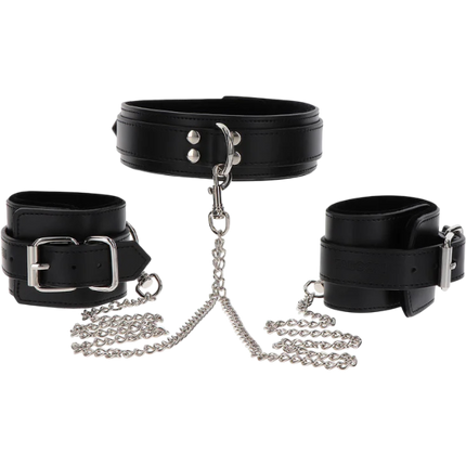 Taboom Heavy Collar en Wrist Cuffs Set – BDSM Halsband Polsboeien Set