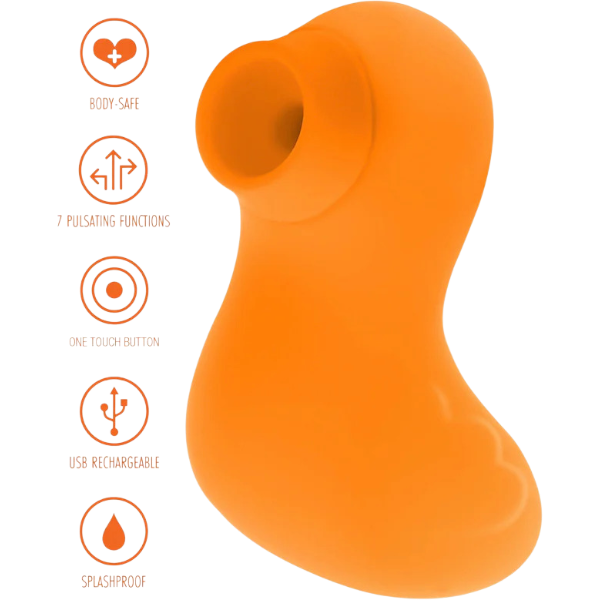 Toyjoy Sexy Sucking Duckface | Luchtdruk Vibrator | Oranje