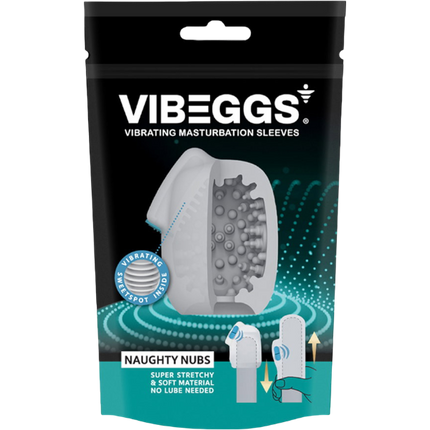 Vibeggs Naughty Nubs Vibrerende Masturbatie Sleeve Wit – Pocket Pussy