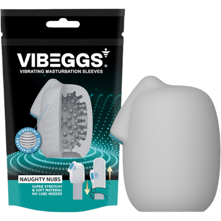 Vibeggs Naughty Nubs Vibrerende Masturbatie Sleeve Wit – Pocket Pussy