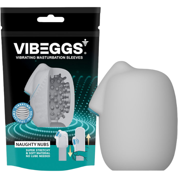 Vibeggs Naughty Nubs Vibrerende Masturbatie Sleeve Wit – Pocket Pussy