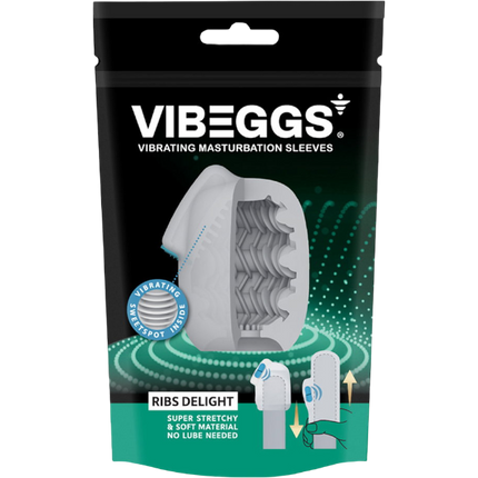 Vibeggs Ribs Delight Vibrerende Masturbatie Sleeve Wit – Pocket Pussy