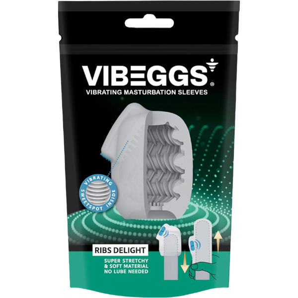 Vibeggs Ribs Delight Vibrerende Masturbatie Sleeve Wit – Pocket Pussy