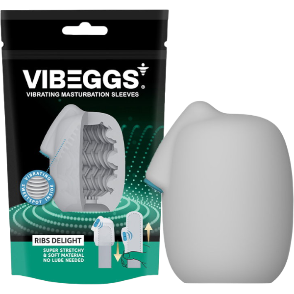 Vibeggs Ribs Delight Vibrerende Masturbatie Sleeve Wit – Pocket Pussy